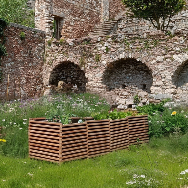 Hochbeet Rechteckig “Maximilian” - mit vormontierten Luftdurchlässigen Vlies 358 x 94 x 77 cm