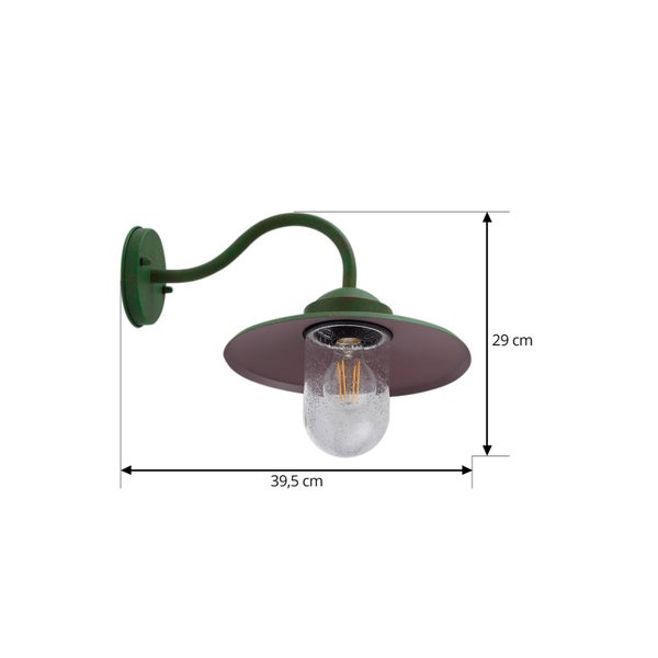Lindby Wandleuchte außen (Laterne) Bilma (spritzwassergeschützt (Modern) in Grün aus Aluminium (1 flammig, E27) - Außenwandleuchten Wandlampe Led Außenlampe Outdoor für