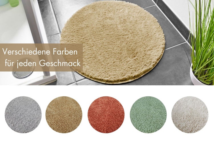 Badematte Florida 60 cm rund in Taupe