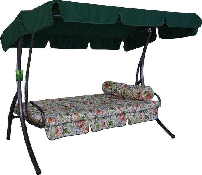 Gartenschaukel mit Sonnendach, Liegefläche und Kissen