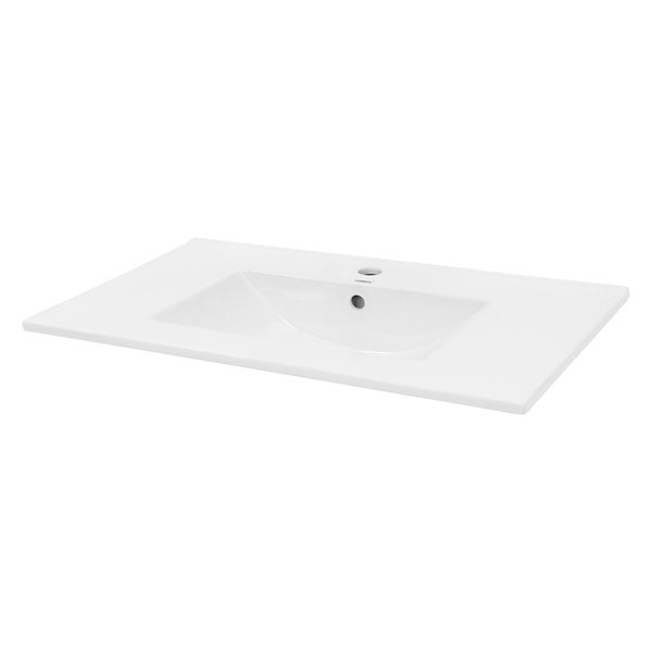 ECD Germany Waschbecken Waschtisch 810 x 465 x 175 mm Keramik Weiß Einbaubecken Einbauwaschbecken Waschschale Handwaschbecken Einbauwaschtisch Aufsatzwaschbecken Spülbecken Wasserfall Waschschüssel