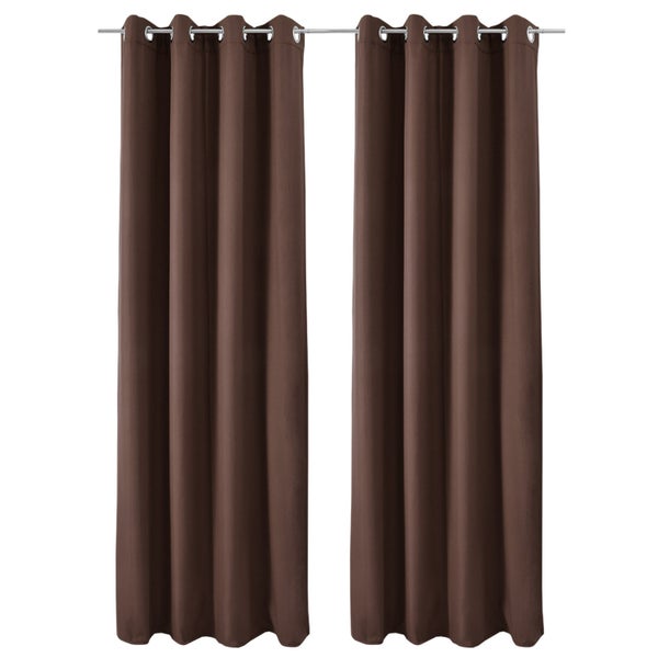 Beautissu Amelie TO Vorhang mit Öse 140x245cm Braun (2tlg)