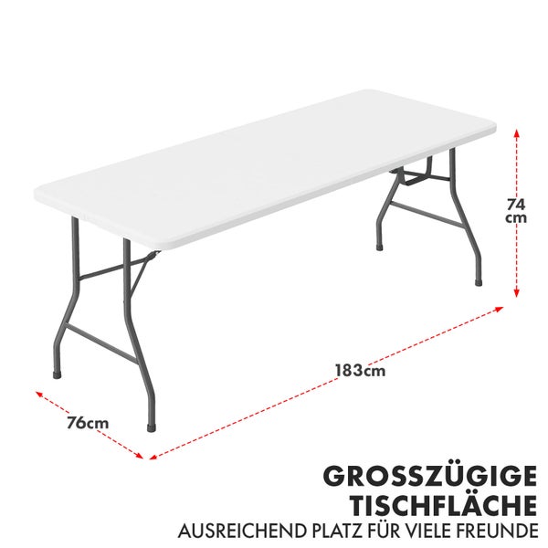 FLOORDIREKT Klapptisch Gartentisch Akita Strapazierfähig Wetterfest 183 x 76 cm