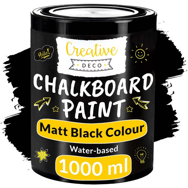 Tafellack Creative Deco, mattschwarz, auf Wasserbasis, 1000 Milliliter