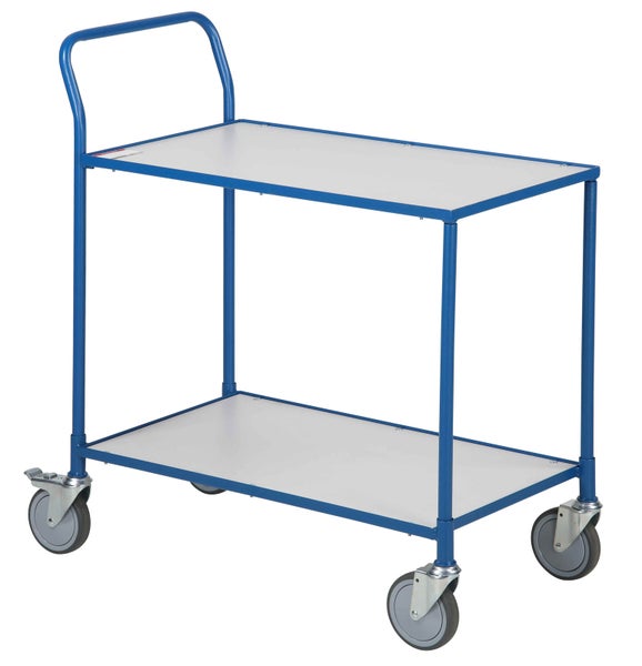 Transportwagen mit zwei Ablageflächen und vier Rollen