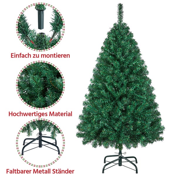 Yaheetech 127,5 cm Künstlicher Weihnachtsbaum mit Faltsystem , Grün