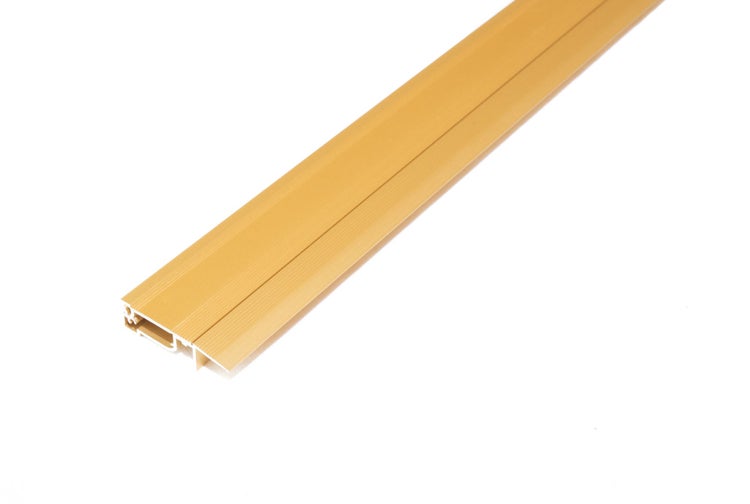 Übergangsprofil aus Aluminium in Goldoptik für Bodenbeläge.