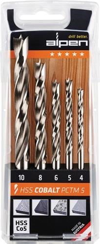 Alpen HSS Cobalt Bohrer Set, fünfteilig