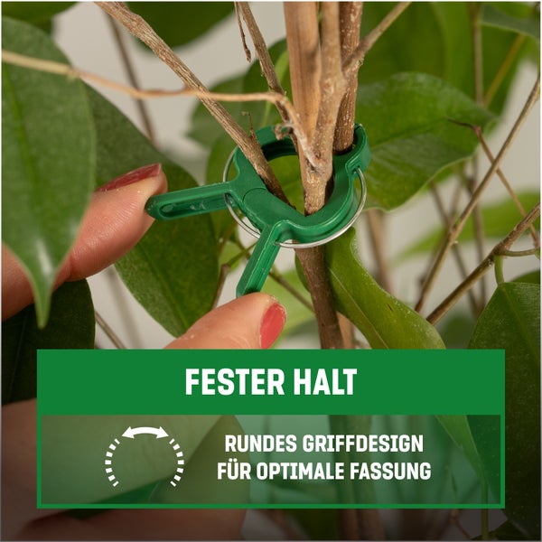 GardenGloss 48 Pflanzenclips Klein - Pflanzenklammern für Tomaten, Rosen, Gurken und andere Rankpflanzen – Besonders einfache Rankhilfe für Pflanzen – Stabile Klammern für Kletterpflanzen Befestigung