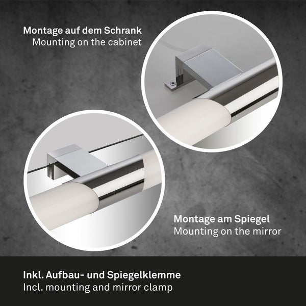 LED Bad-Spiegelleuchte, chrom, LED/12W