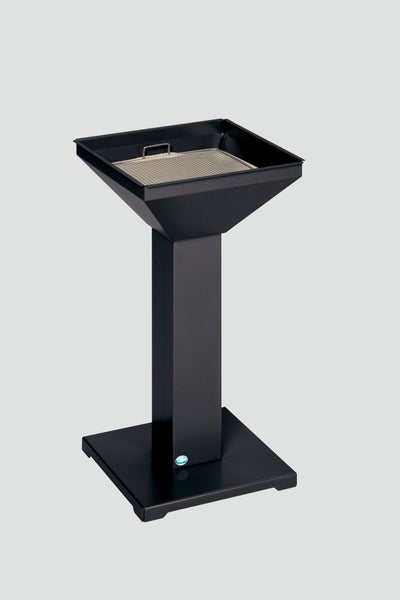 PROREGAL Eleganter Ascher Mit Standsicherer Bodenplatte Inkl. Kippensieb HxBxT 73 x 32,5 x 32,5 cm Verzinkter Stahl Anthrazit