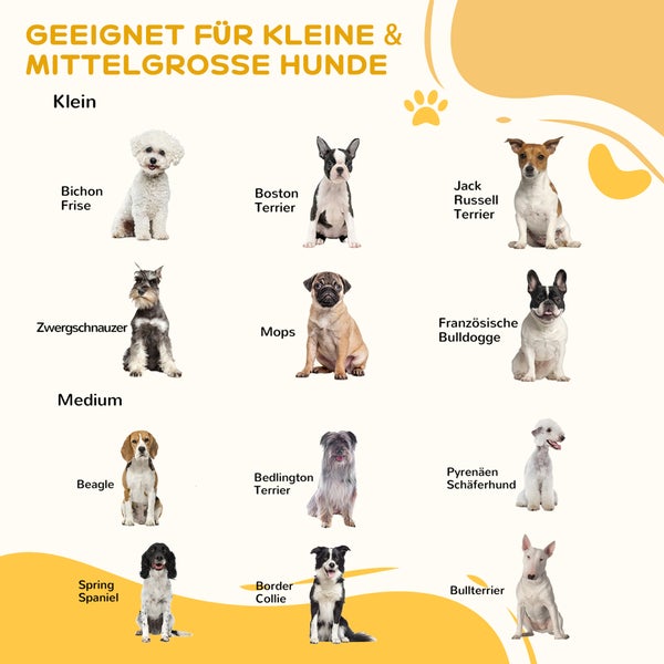 PawHut Absperrgitter für Hunde Schutzgitter Hundegitter mit Stützfüßen Treppengitter Hundeabsperrgitter Türschutzgitter für Kamin & Ofen, Kiefernholz Braun 185 x 36 x 71 cm