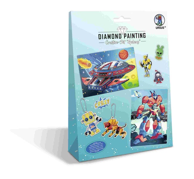 URSUS Kinder-Bastelsets Diamod Painting Creative Set Galaxy, 2er Karten