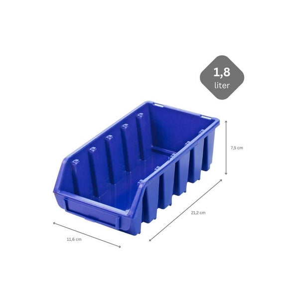 PROREGAL SuperSparSet 40x Sichtlagerbox 2L HxBxT 7,5 x 11,6 x 21,2 cm Polypropylen Blau