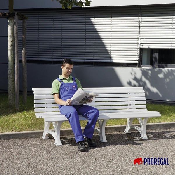 PROREGAL Gartenbank Jamaika 3 Sitzer Braun HxBxT 80 x 150 x 64 cm Witterungskunststoff & UV Beständiger Kunststoff Parkbank Sitzbank