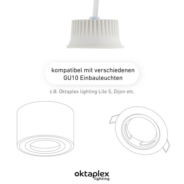 LED Modul flach 3er Set ersetzt GU10 4.8W 4000K neutralweiß 380lm Breitstrahlend IP20 hochwertige Leuchtmittel für Lichtdecken und Wandverkleidungen