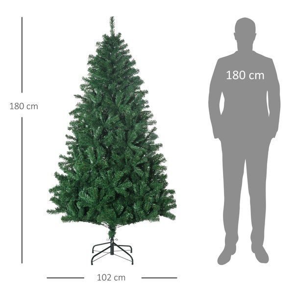 HOMCOM Weihnachtsbaum, Ø102 x 180H cm, PVC, Grün