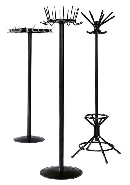PROREGAL Freistehender Garderobenständer & Regenschirmständer Aus Metall Höhe 178 cm Drehbare Krone & 8 Doppelhaken Grau