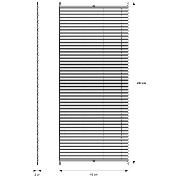 ECD Germany Plissee 85 x 200 cm - Grau - Klemmfix - EasyFix - ohne Bohren - Sonnen- und Sichtschutz - für Fenster und Tür - inkl. Befestigungsmaterial - Jalousie Faltrollo Fensterrollo Rollo
