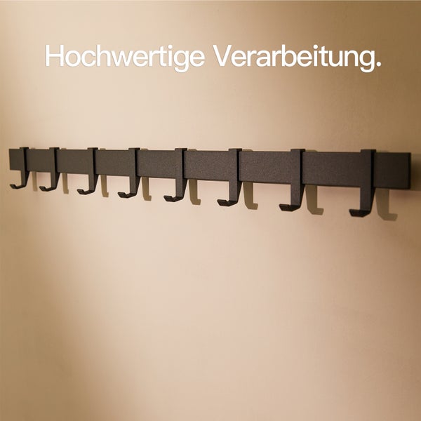 Designfabrik Hamburg Moderne Garderobenleiste  |  Wandgarderobe Schwarz 80cm