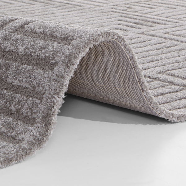 Kurzflor Teppich Manipu Grau - 80x150x1,4cm
