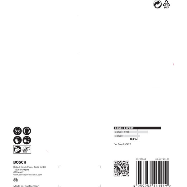 Bosch 5x Expert C470 Schleifpapier mit 6 Löchern für Exzenterschleifer 150 mm G 100 - 2608900816