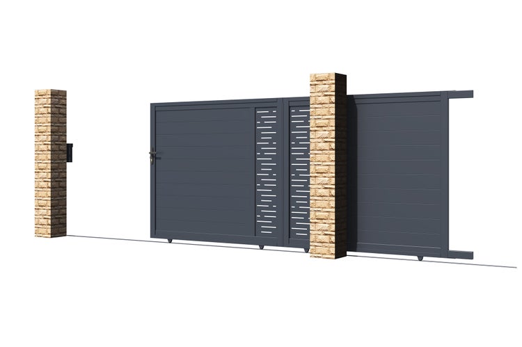 Schiebetor aus Aluminium 4m ARLBERG 400C180 Grau