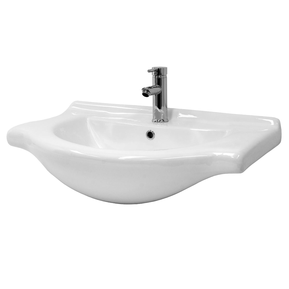 ML-Design Waschbecken aus Keramik Weiß 77x21,5x51,5 cm, Einbauwaschbecken mit Hahnloch und Überlauf, Aufsatzwaschbecken Einbauwaschtisch Waschschale Waschplatz Handwaschbecken, für das Badezimmer