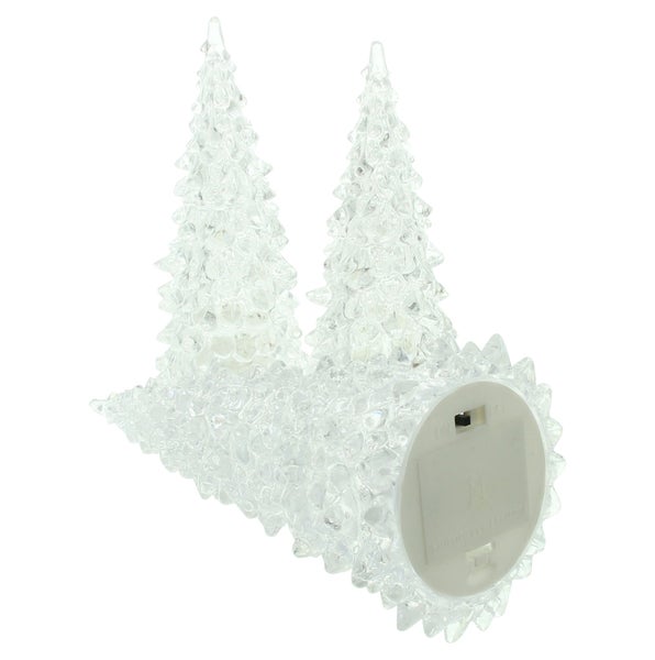 FRANK FLECHTWAREN | LED-Tanne Glamour, 3er Set, KUNSTSTOFF, D: 8,5 x 17,5 cm, D: 10,5 x 23 cm