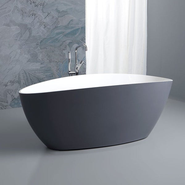 Moderne feistehende graue Badewanne | Rachele