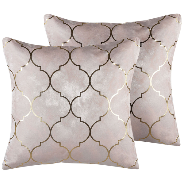 Dekokissen 2er Set ALYSSUM 45 x 45 cm Rosa Marokkanisches Muster