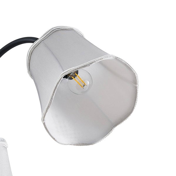 Lucande Pendelleuchte Binta (Retro, Vintage Antik) in Alu aus Textil (3 flammig E14) - Hängeleuchte Esstischlampe Hängelampe Wohnzimmerleuchte