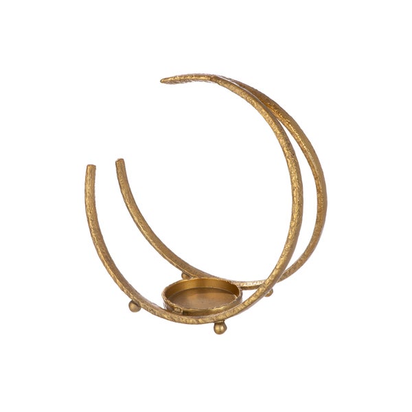 Kerzenleuchter GILDE Kerzenhalter Höhe 33cm Breite 34cm goldfarben Aluminium