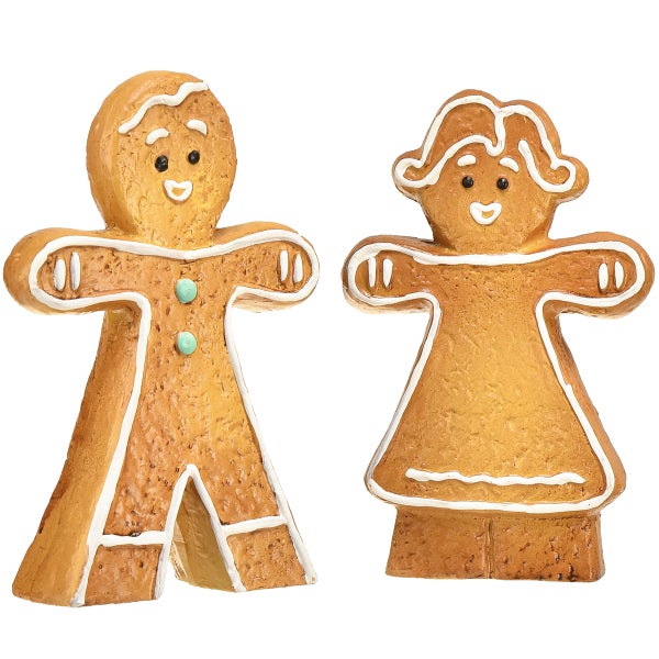 Zwei Lebkuchenfiguren zur Weihnachtsdekoration