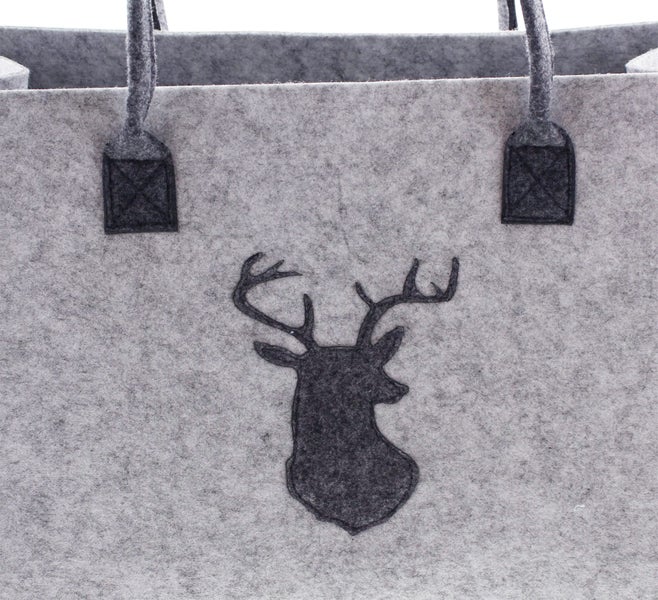 FRANK FLECHTWAREN | Filztasche Hirsch, FILZ, 45 x 20 x 30 cm, GH 50 cm