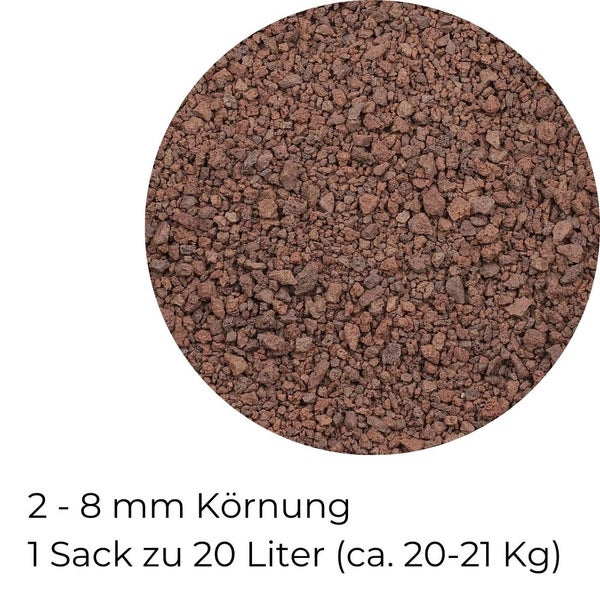 Lavastein Lavagranulat Grill Pflanzen Lavamulch für Garten Rot 2-8 mm 20L Aquarium Filtermaterial Lava Vulkanstein Lavakies