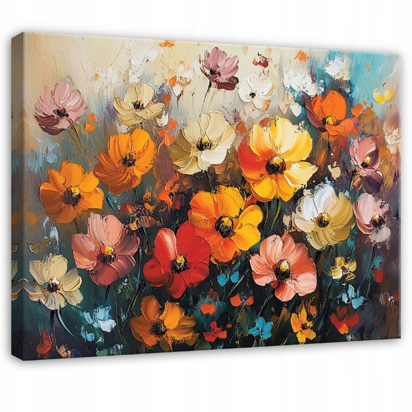 Bilder Blumen Wiese Modern Leinwandbild 100x70 cm