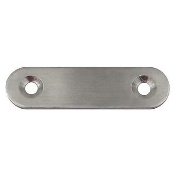 Flachverbinder aus Metall mit zwei angesenkten Bohrlöchern zur stabilen Holzverbindung