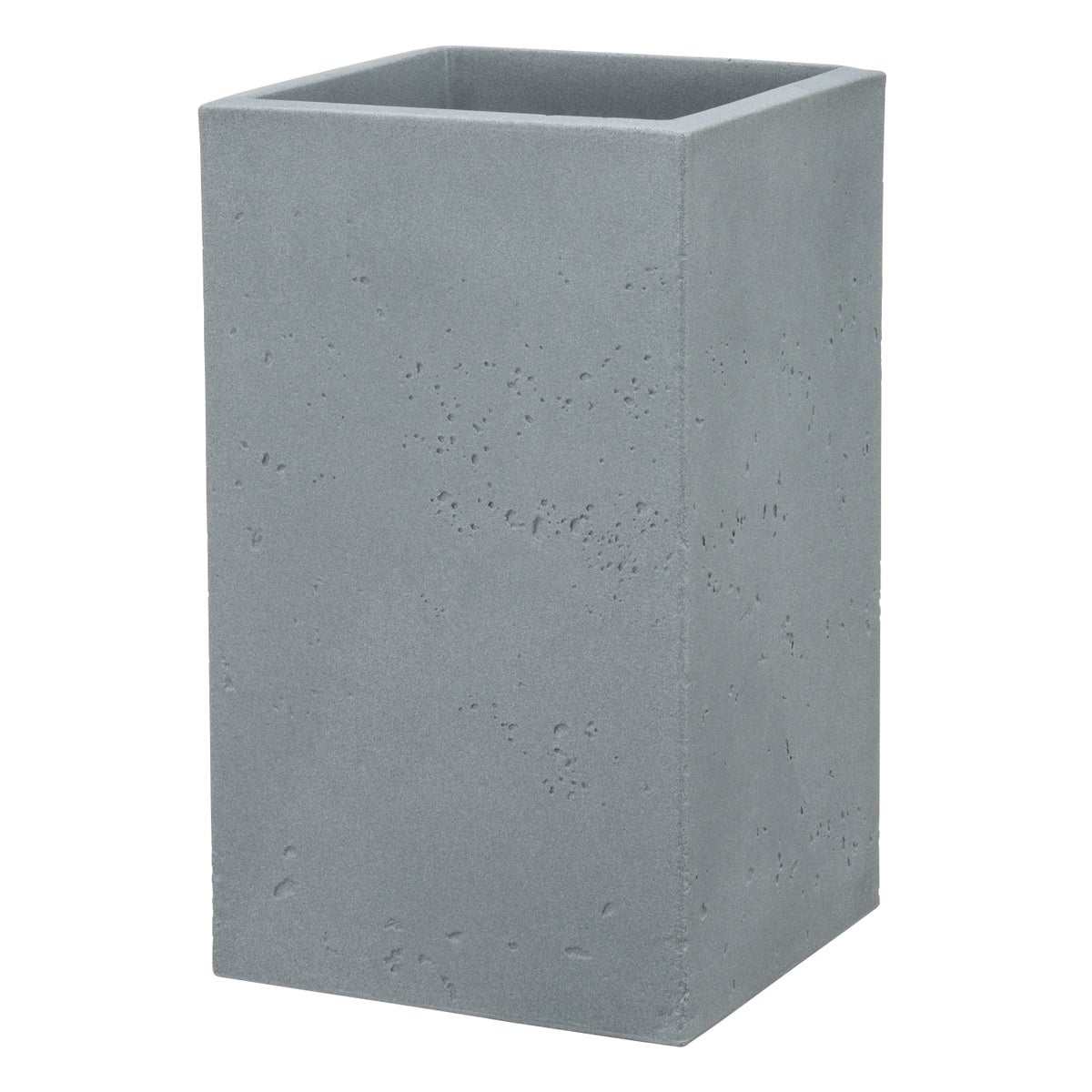 Scheurich C-Cube High 48, Hochgefäß/Blumentopf/Pflanzkübel, quadratisch,  aus Kunststoff Farbe: Stony Grey, 28 cm Durchmesser, 47,7 cm hoch, 11 l Vol.