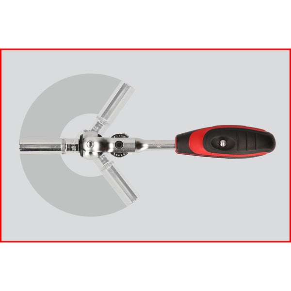 KS TOOLS 3/8 MODIFIX Mini-T-Griff-Schwenkkopf-Knarre 72 Zahn 0°+90° - 914.3815