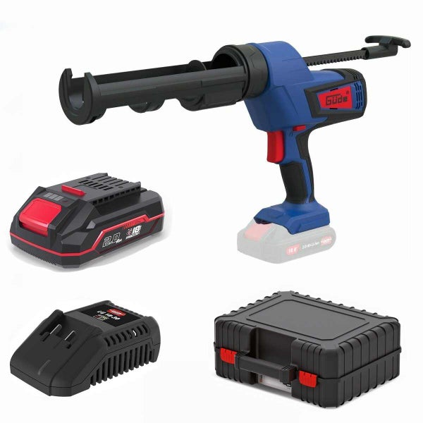 Güde Akku-Kartuschenpresse Set mit 18 Volt Akku, Ladegerät und Transportkoffer.