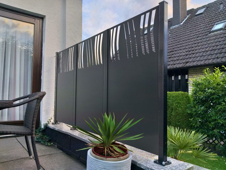 Sichtschutzwand ELEO Agri 60 x 158 cm - Metall pulverbeschichtet anthrazit