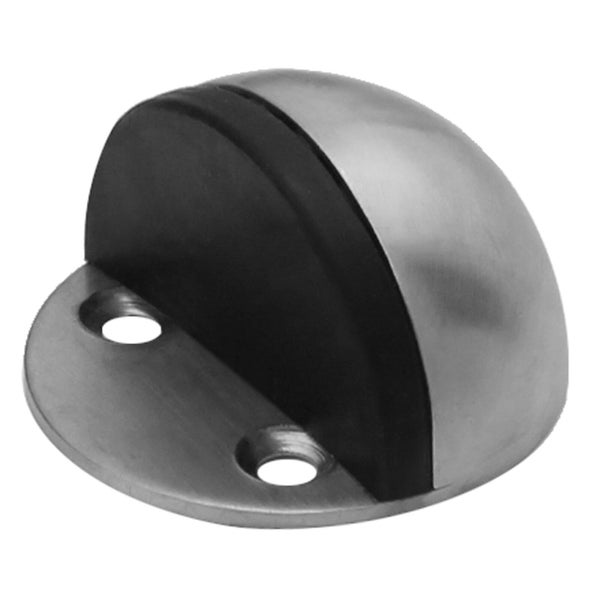 Halbkreisförmiger Türstopper zur Bodenmontage aus Metall mit Gummipuffer