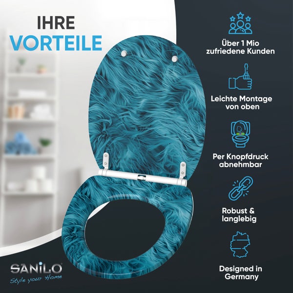 WC-Sitz mit Absenkautomatik & Top Fix Fluffy