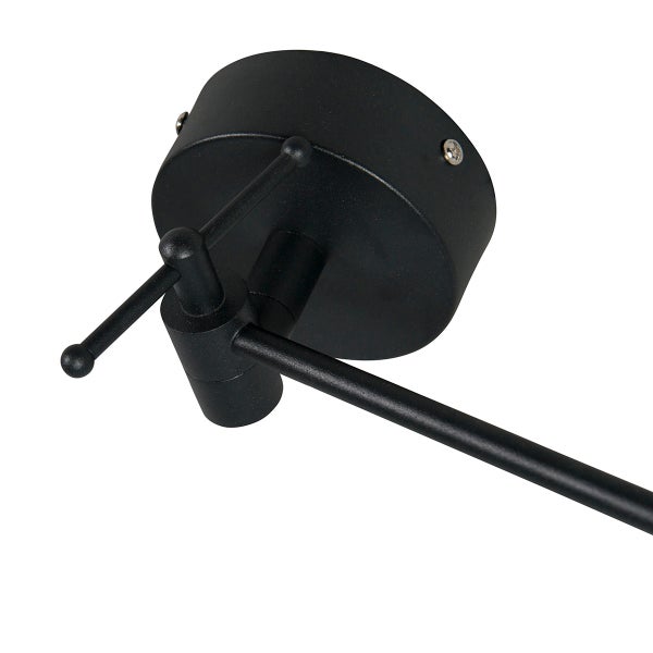 Schwarzer Lampensockel aus Metall mit mehreren dünnen Armen für die Wandmontage oder Deckenmontage.