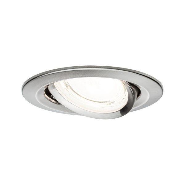 LED Einbauleuchte Nova Coin Einzelleuchte rund 84mm 50° 2,8W 505lm 230V 4000K Eisen gebürstet