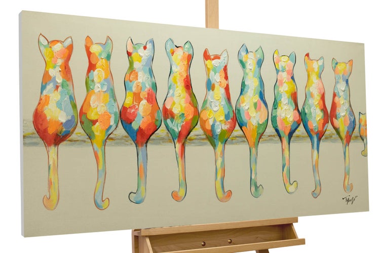 Handgemaltes Gemälde Acrylfarbe 120x60cm Bunt