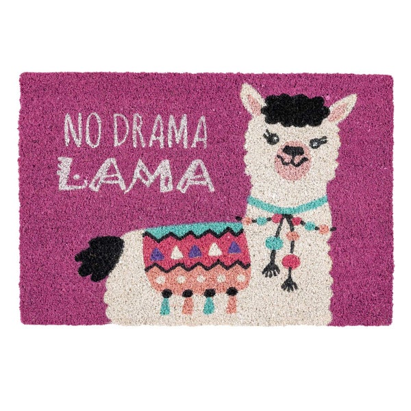 Fußmatte mit Lama Motiv und dem Schriftzug No Drama Lama