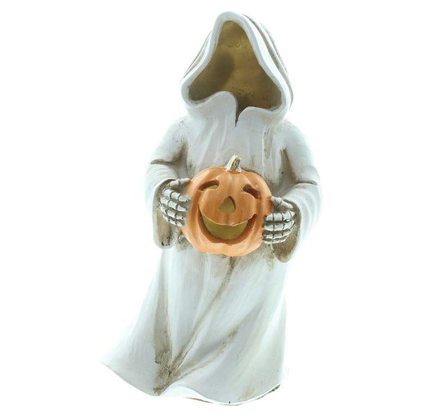 Halloween-Dekofigur Geist mit Kürbis