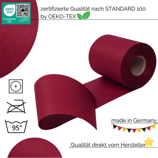 Sensalux Kombi-Set 1 Tischdeckenrolle 1m x 25m hellblau + Tischläufer 15cm bordeaux